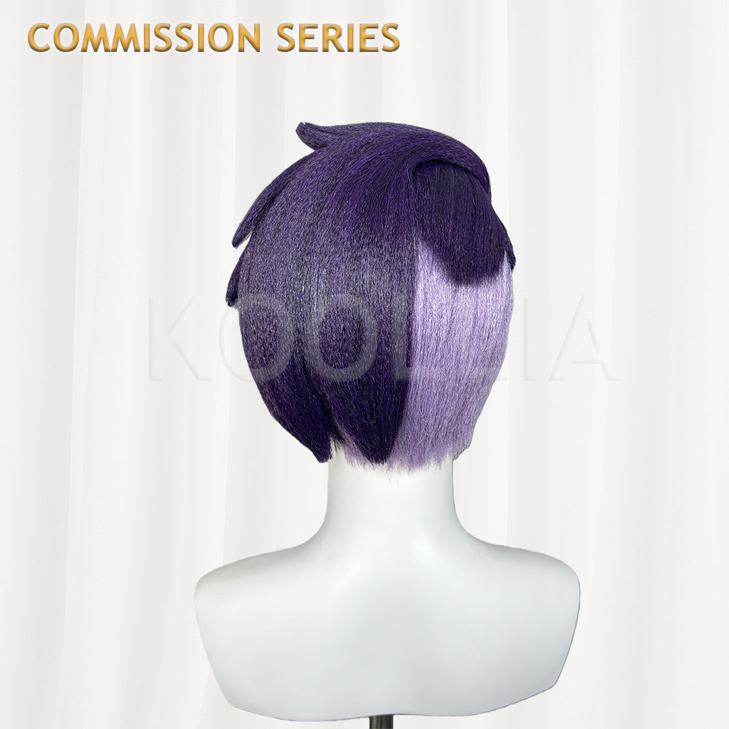 Pokémon Kieran Deep Purple Black Gradient Custom Commission Wig