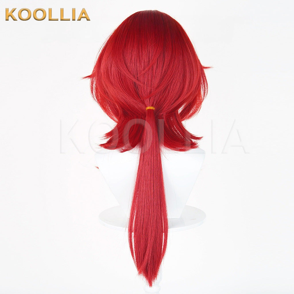 Arknights Endfield Levinthine Bright Red Layered Ponytail Basic Wig
