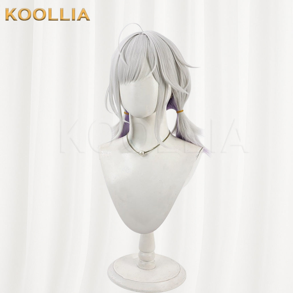 SteelLive Ayatsuno Yuni Silver White Purple Low Double Ponytails Basic Wig