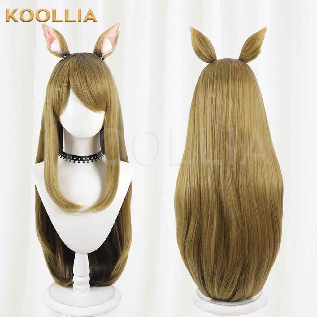 Neko Neko Kansai Cat Wig Two‑Tone Gradient Realistic Scalp Top Long Straight Basic Wig
