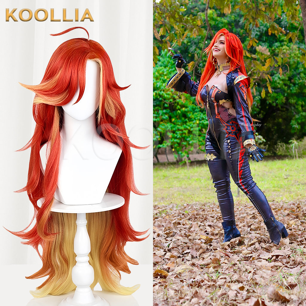 Genshin Impact Mavuika Long Red Hair Basic Wig