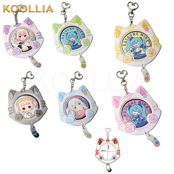 Cute Cat Ear 58mm Anime Badge Holder Keychain PVC Ita Bag Charm Multi-angle Display by koollia