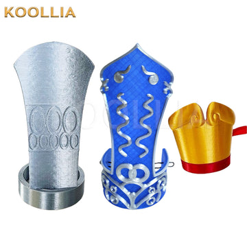 Mo Dao Zu Shi cosplay hair crown collection display, showing three distinct ancient Chinese styles side-by-side. From left to right: a tall textured metallic silver crown with cloud patterns (Lan Sizhui/Lan Jingyi style), a tall decorative blue and silver filigree crown (Lan Wangji style), and a golden crown with red ribbons (Jin Ling style).