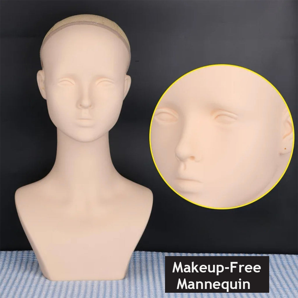 Realistic PVC Mannequin Head – Insertable Practice Head for DIY Makeup & Hairstyling Pin Work Wig Stylist Tools