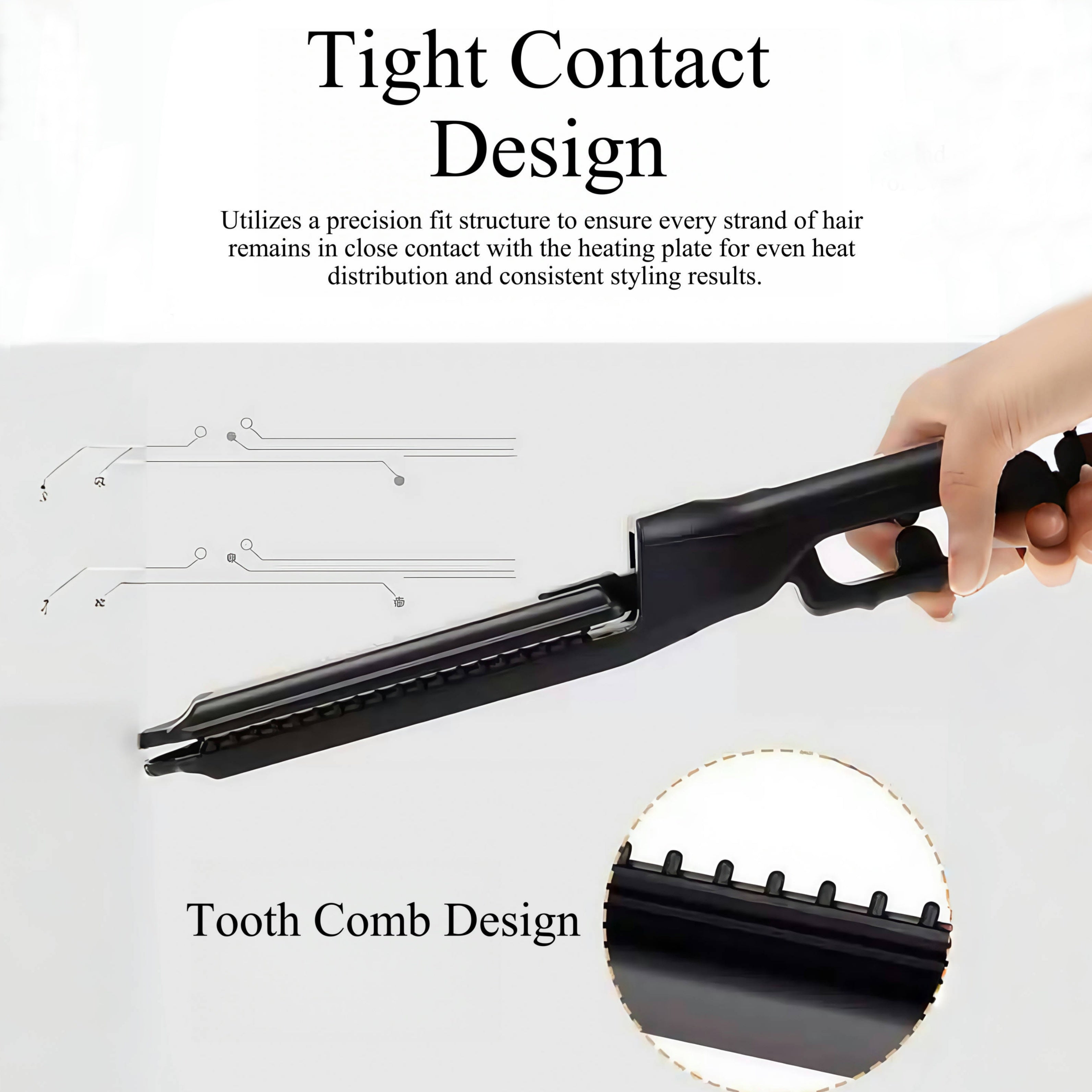 Hair Crimper for Volumizing Fluffy Hairstyle, Crimping Iron with Ceramic Plates Wig Stylist Tools (KOOLLIA RECOMMENDATION)