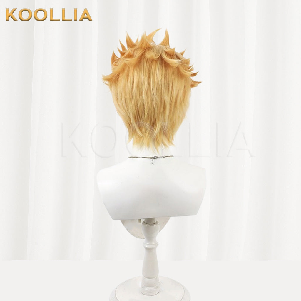 Gachi Akuta Enji Golden Textured Root Spiky Basic Wig
