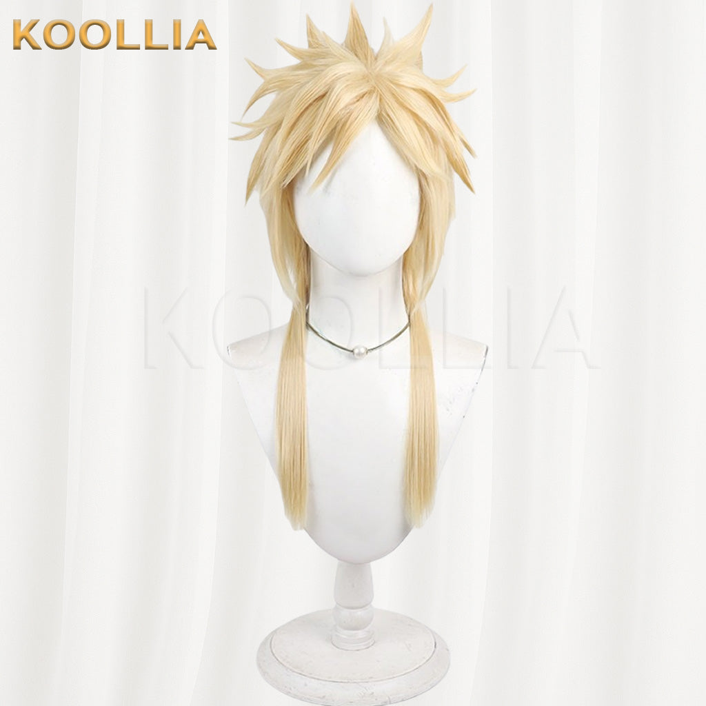 Final Fantasy VII Cloud Strife Pure Light Gold Spiky Basic Wig