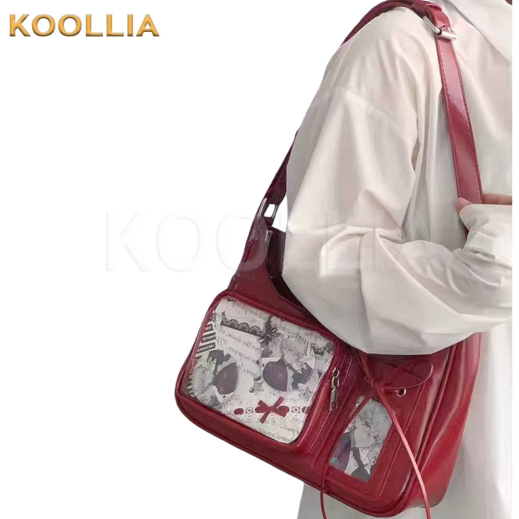 Patent Anime Photo Card Crossbody Bag
