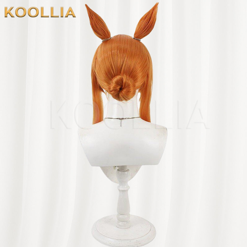 Uma Musume Pretty Derby Mayano Top Gun Orange Medium Long Basic Wig
