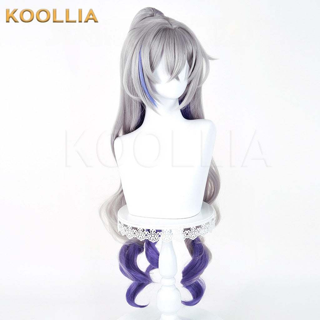 Honkai Star Rail Silver Wolf SP Two-Phase Paradise Long Silver Gray Purple Gradient Hair Basic Wig