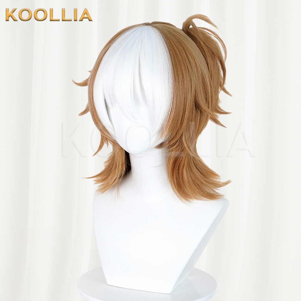 Identity V Prisoner White And Warm Brown Split Color Basic Wig