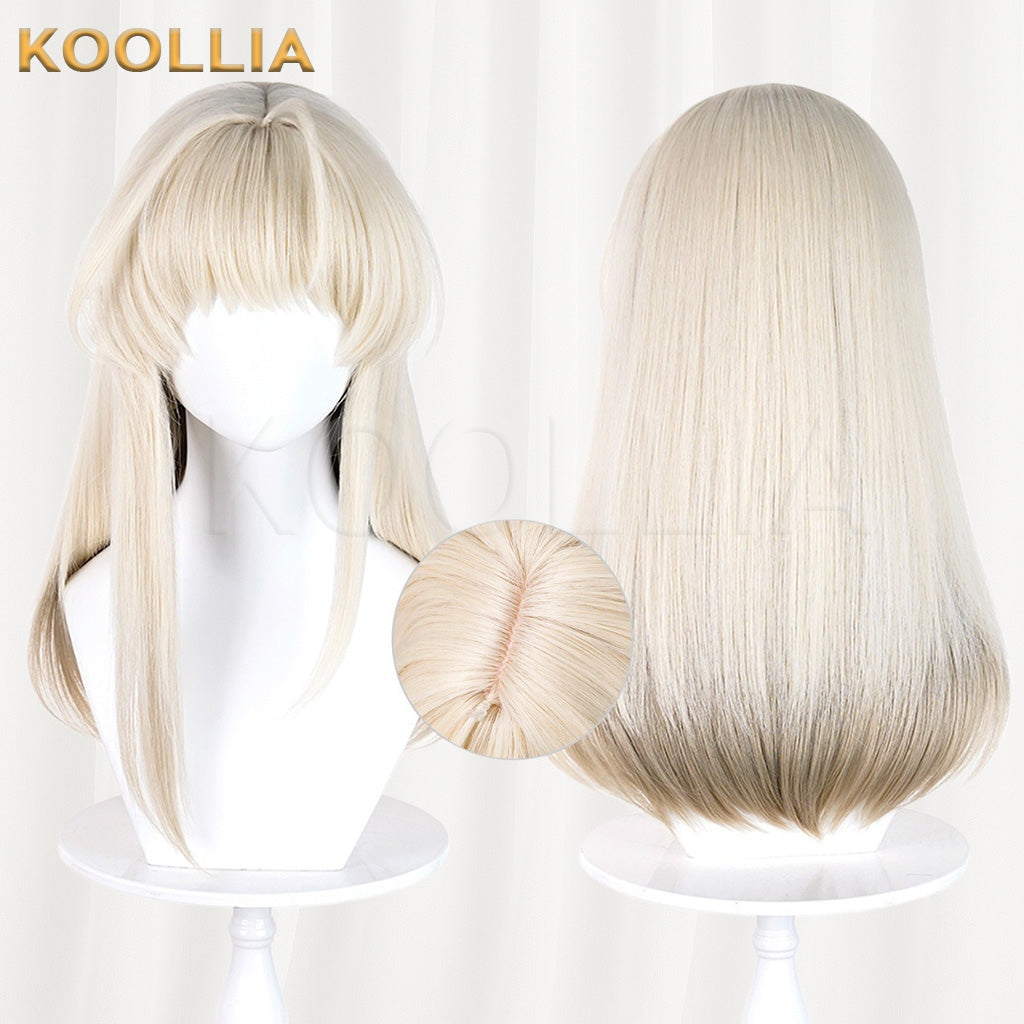 Arknights Endfield Perika Cream Blonde Full Fringe Straight Medium Basic Wig