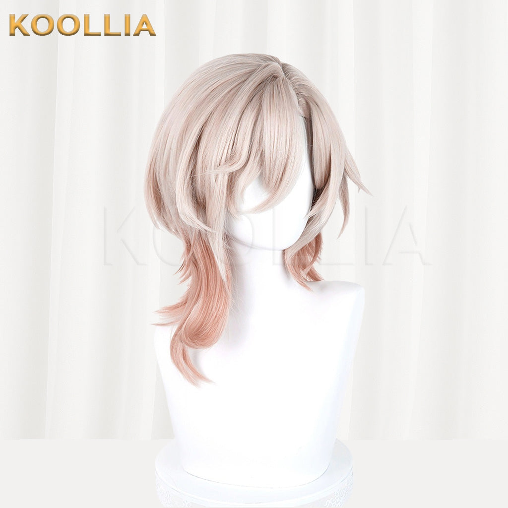 Honkai Star Rail Kusaba Light Pink Gradient Layered Curly Basic Wig