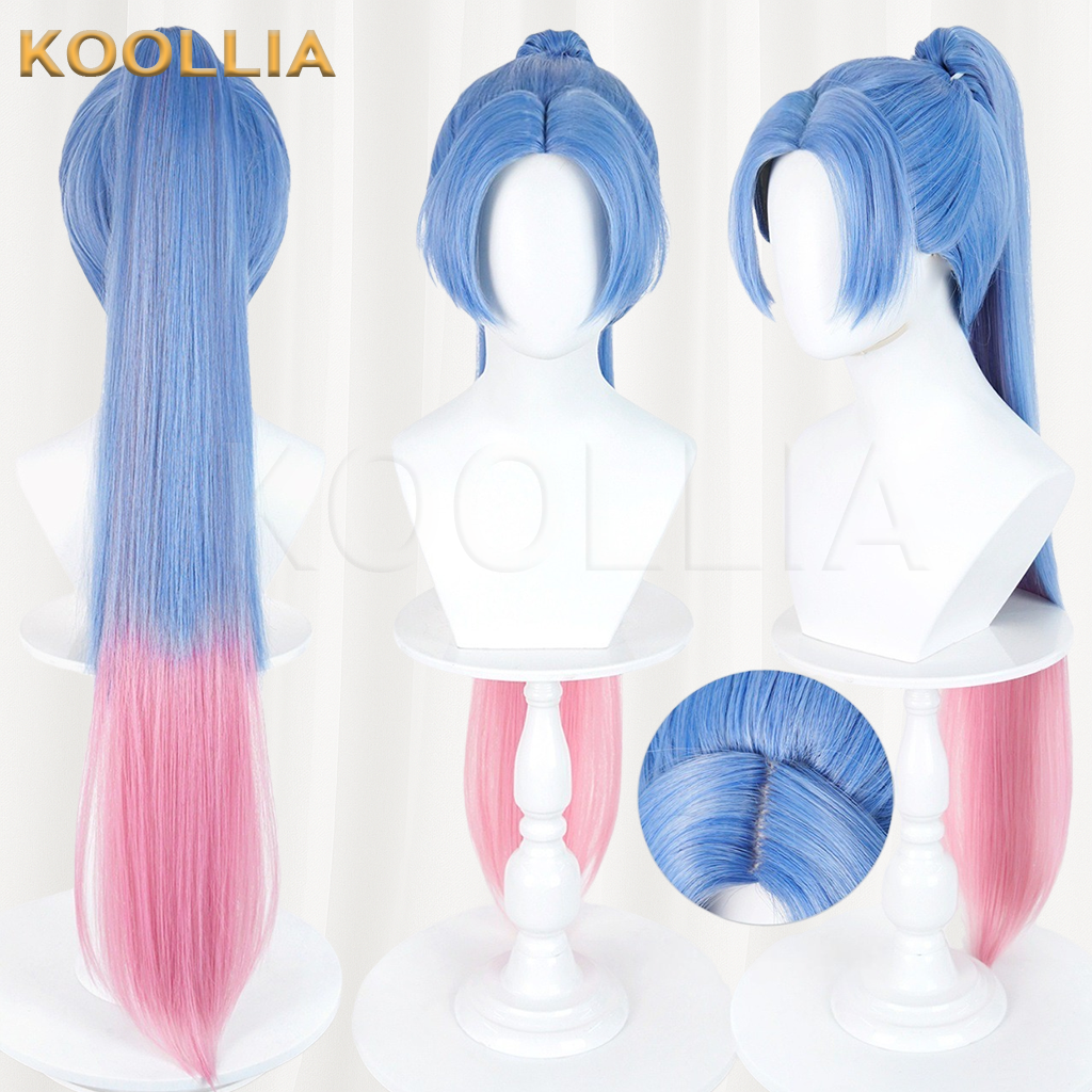 Soul Land 2 Tang Wutong Sky Blue To Peach Pink Ombre Basic Wig