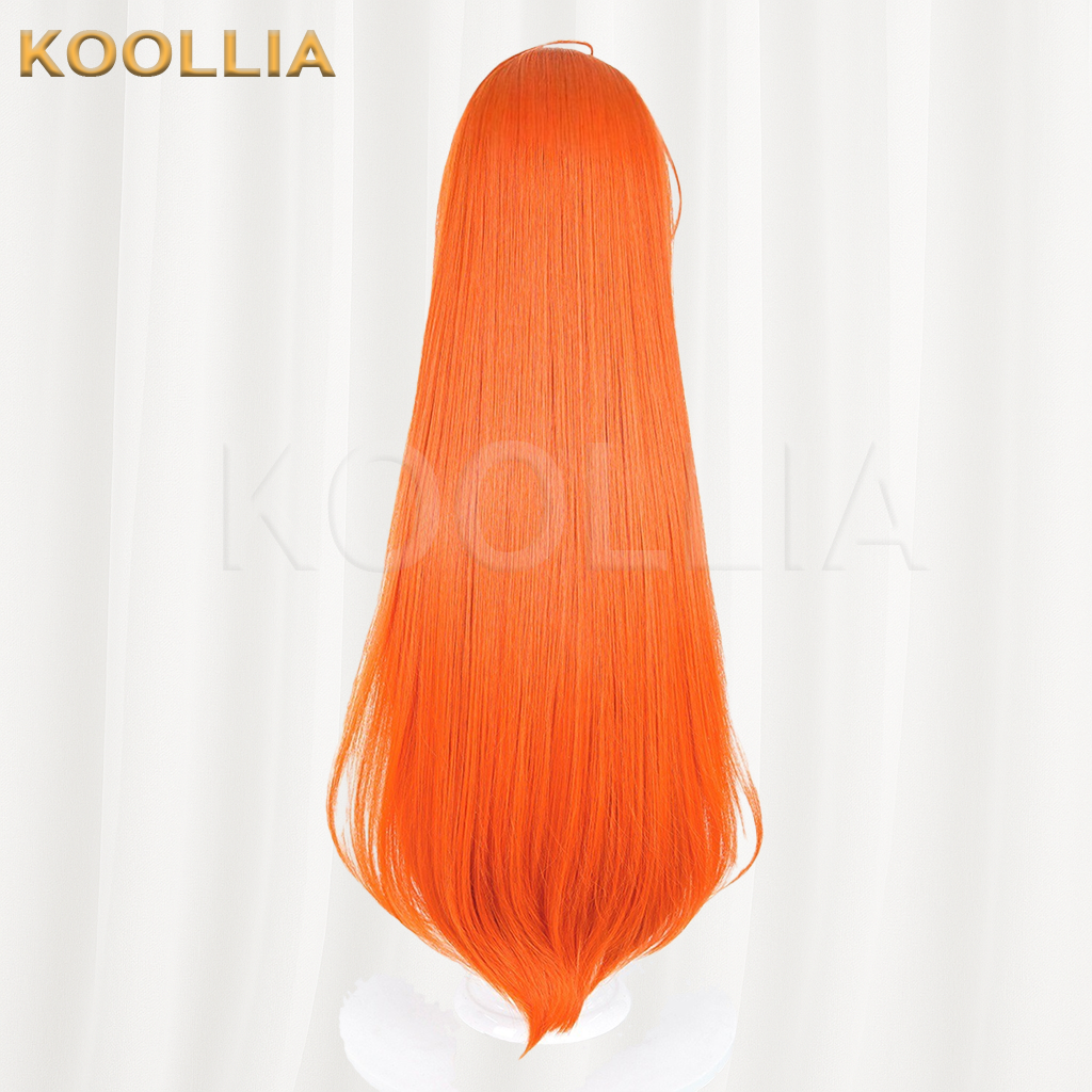 Under the Night Cecilia Solid Warm Orange 100cm Long Straight Basic Wig