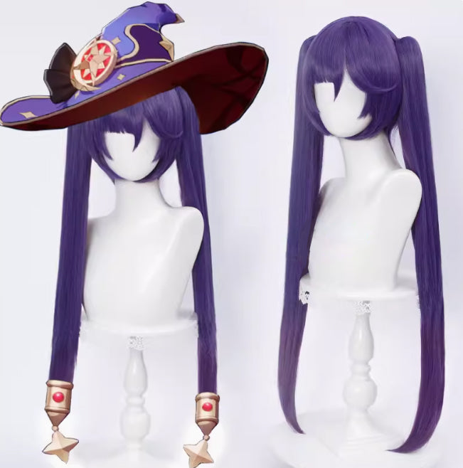 Genshin Impact Astrologist Mona Megistus Long Purple Hair Basic Wig