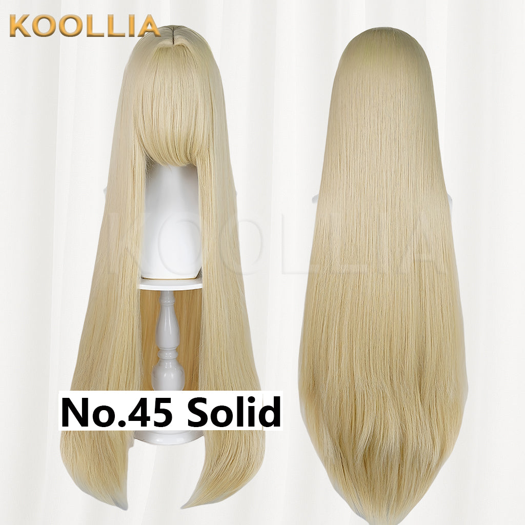 Thickened All-purpose 100cm High Temperature Root Boost Basic Wig with Scalp Top (Around 600g)