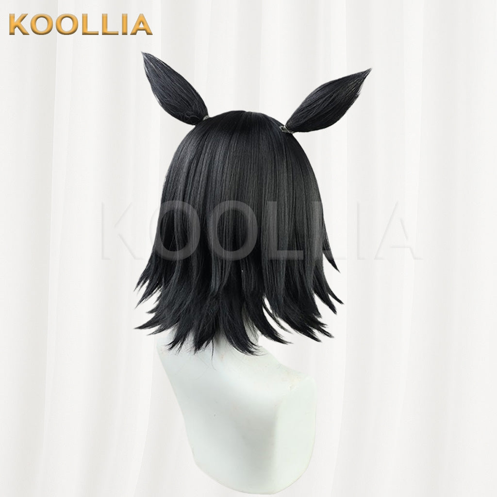 Umamusume Pretty Derby Winning Ticket Pure Black Medium Short Hair Basic Wig