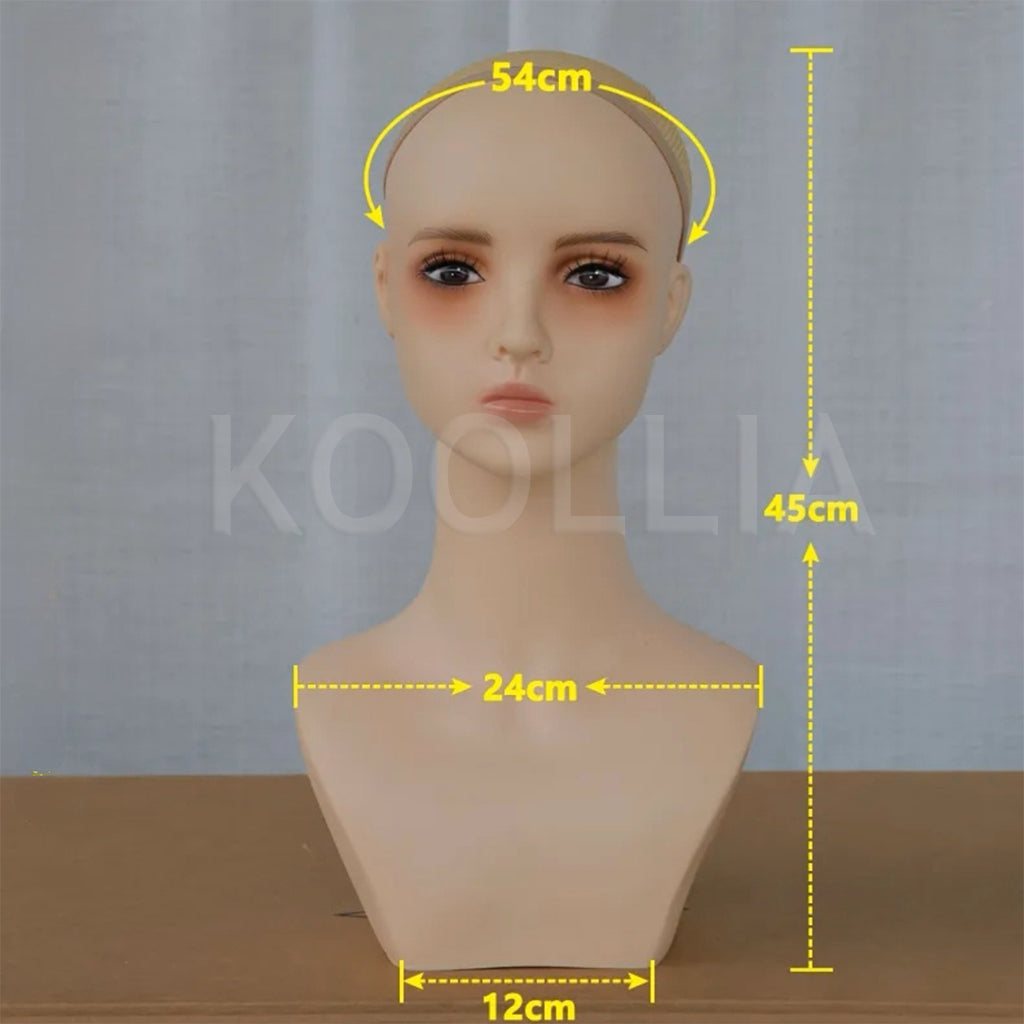 Realistic PVC Mannequin Head – Insertable Practice Head for DIY Makeup & Hairstyling Pin Work Wig Stylist Tools