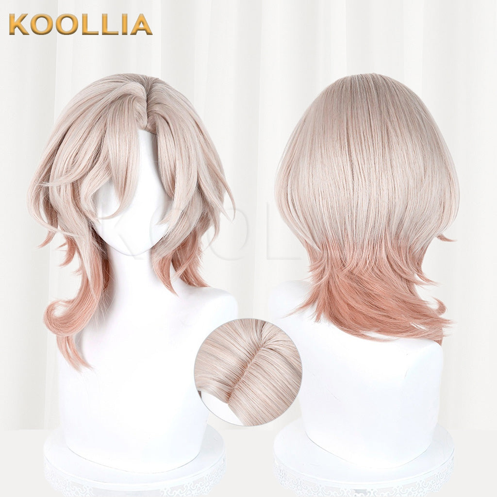 Honkai Star Rail Kusaba Light Pink Gradient Layered Curly Basic Wig