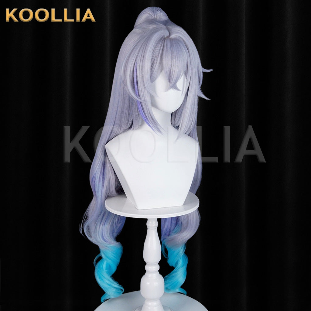 Honkai Star Rail Silver Wolf SP Two-Phase Paradise Long Silver Gray Purple Gradient Hair Basic Wig