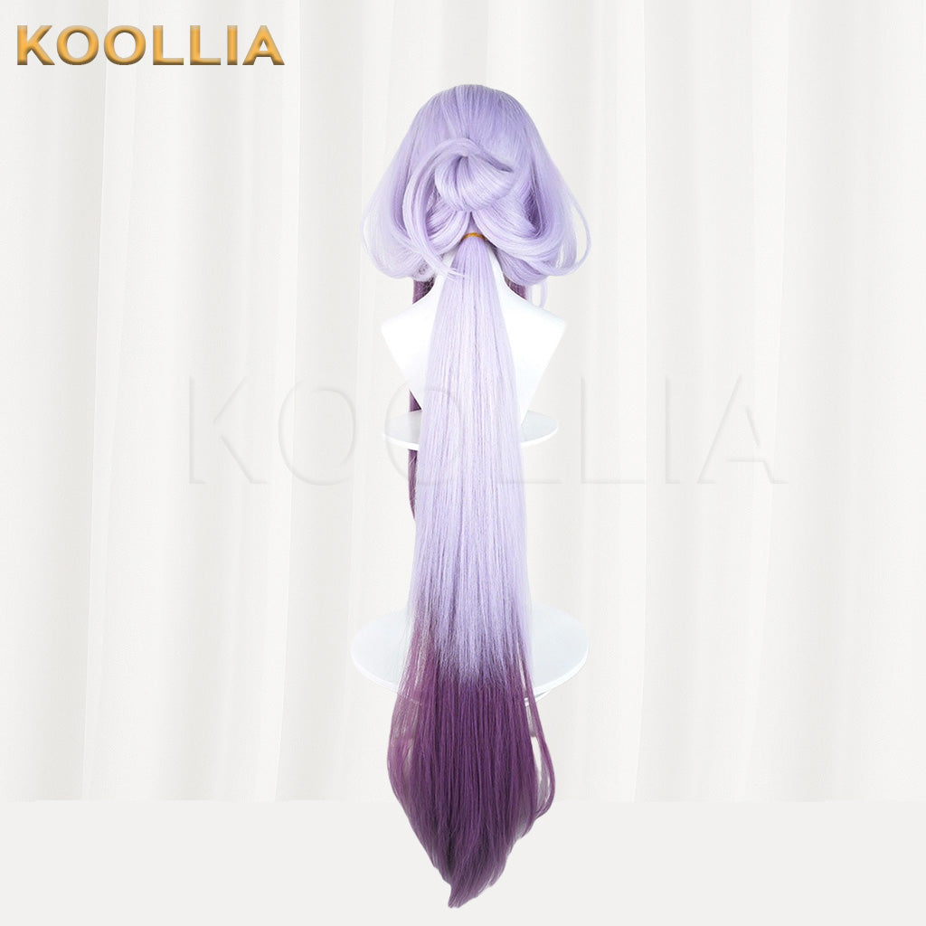 Arknights Jun White-Purple Ombre Extra-Long Detachable Ponytail Basic Wig