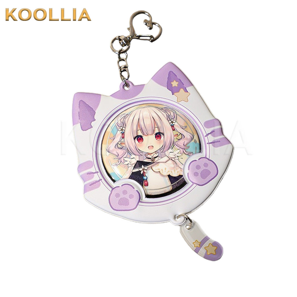Cute Cat Ear 58mm Anime Badge Holder Keychain PVC Ita Bag Charm