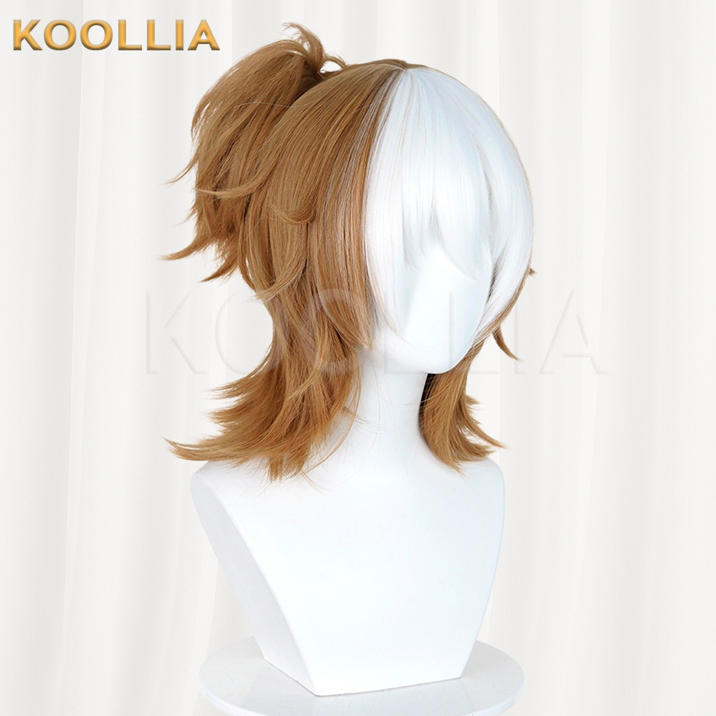 Identity V Prisoner White And Warm Brown Split Color Basic Wig