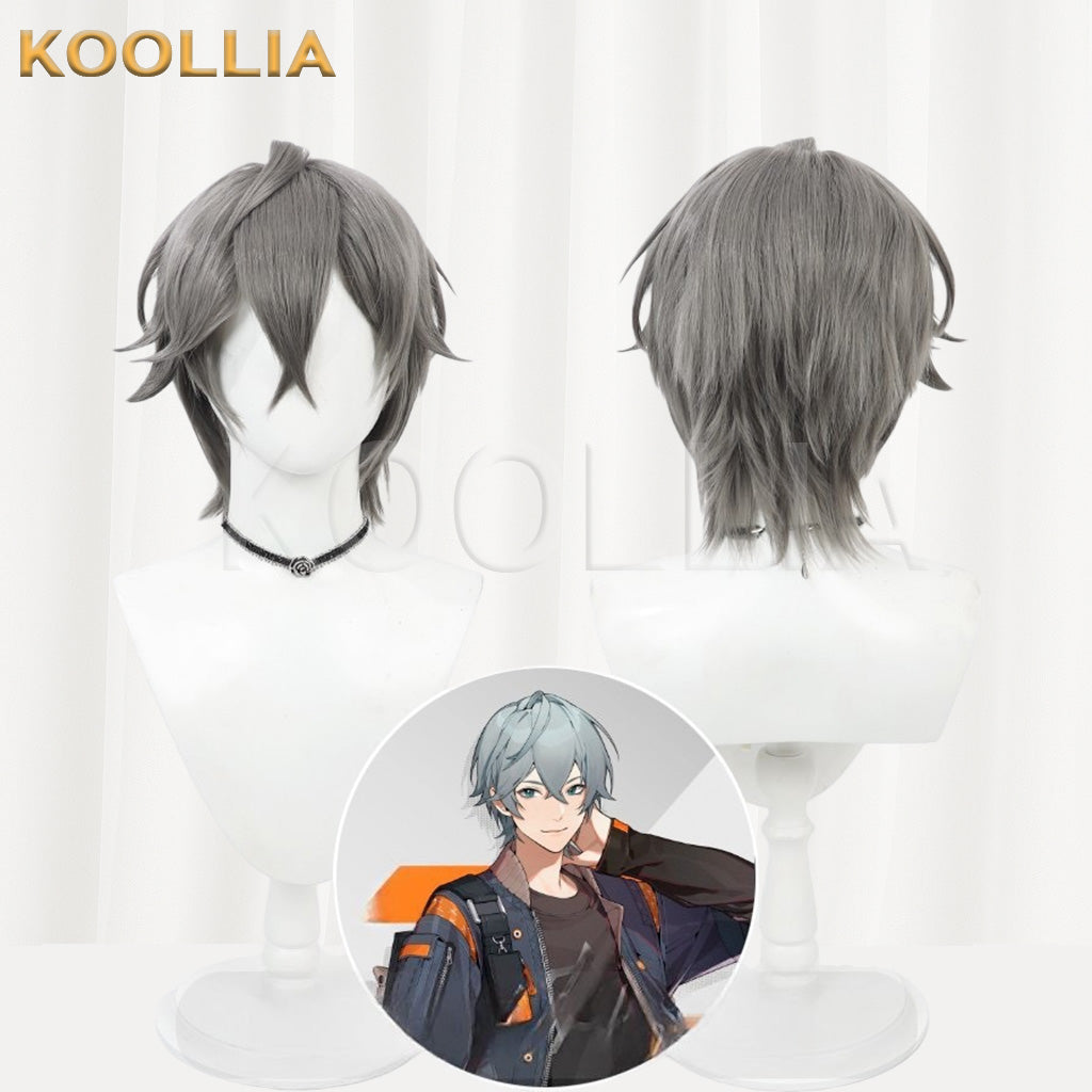 Zenless Zone Zero Protagonist Zhe Dark Gray Textured Spiky Short Basic Wig