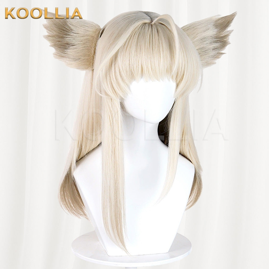 Arknights Endfield Perika Cream Blonde Full Fringe Straight Medium Basic Wig