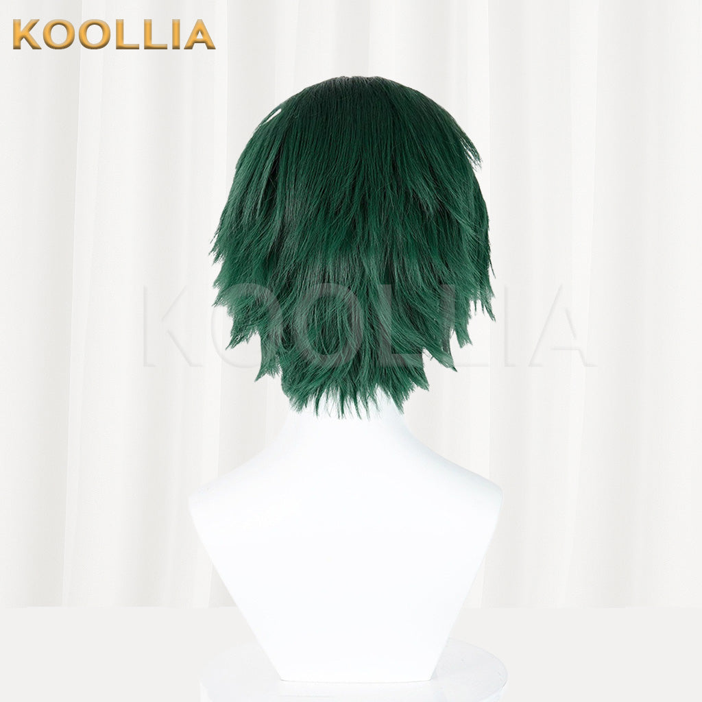 Jujutsu Kaisen Maki Zenin Dark Green Textured Short Shaggy Basic Wig