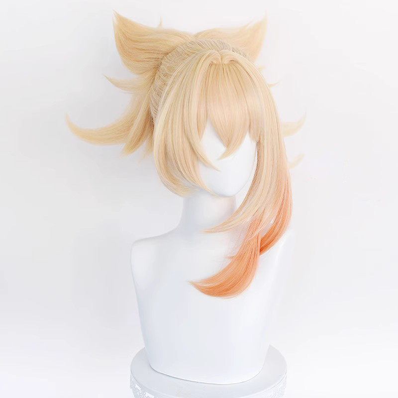 Genshin Impact Naganohara Yoimiya Long Yellow Hair Basic Wig