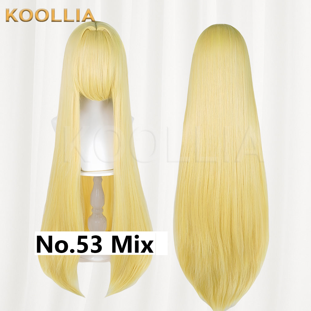 Thickened All-purpose 100cm High Temperature Root Boost Basic Wig with Scalp Top (Around 600g)