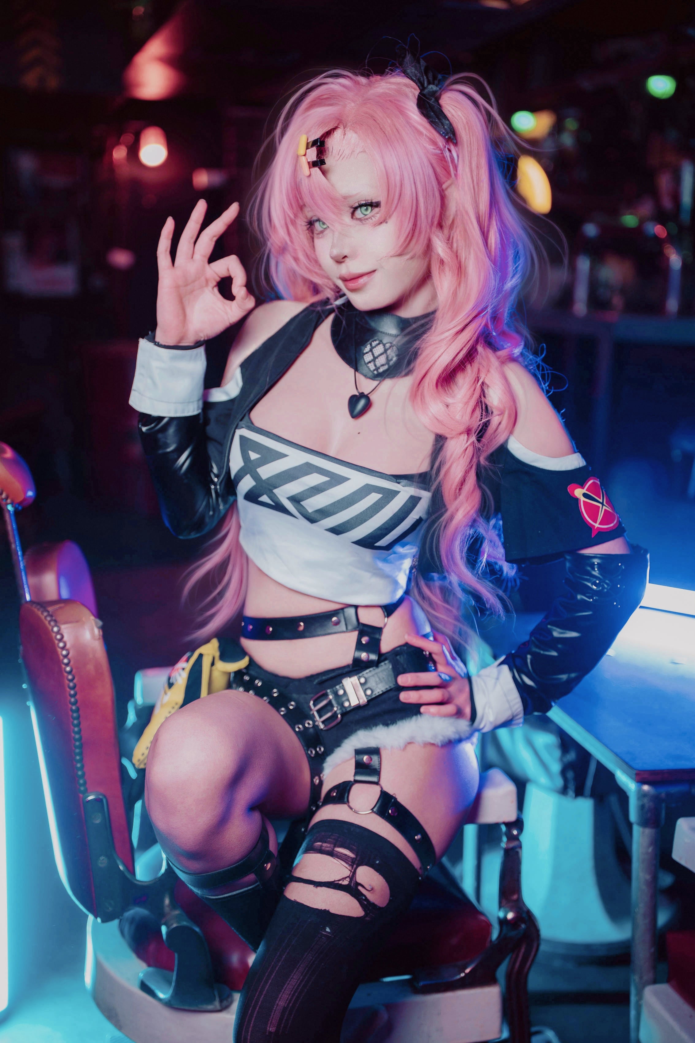 Zenless Zone Zero Nicole Demara Long Pink Hair Basic Wig