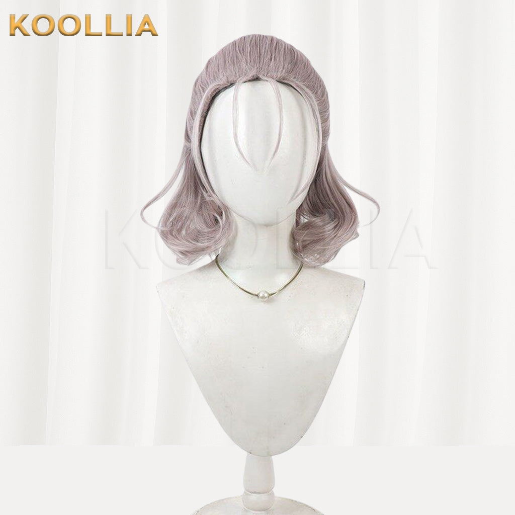 Touken Ranbu Murakumo Gou Light Grey Pink Curly Basic Wig