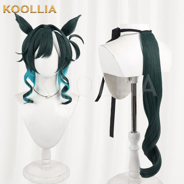 Uma Musume Pretty Derby Kiseki Dark Green Gradient Blue Basic Wig Multi-angle Display by koollia