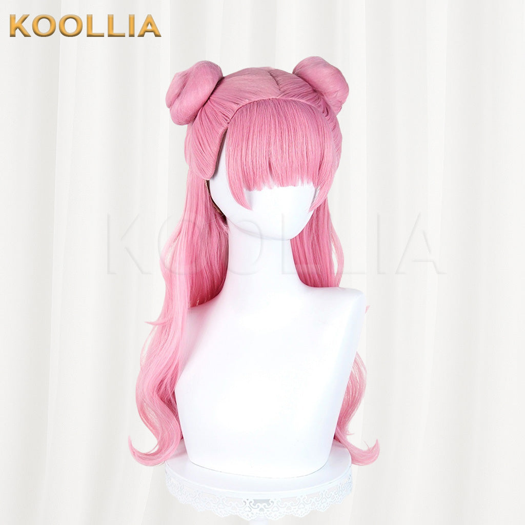You and I Are Polar Opposites Miyu Suzuki Pink Long Double Bun Basic Wig