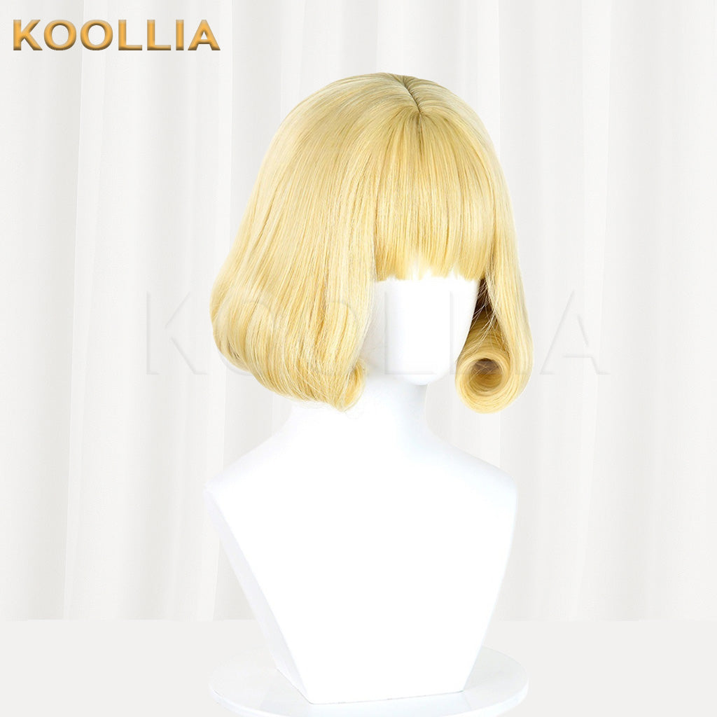 Jujutsu Kaisen Kurusu Hana Light Golden Short Curled Bobo Basic Wig