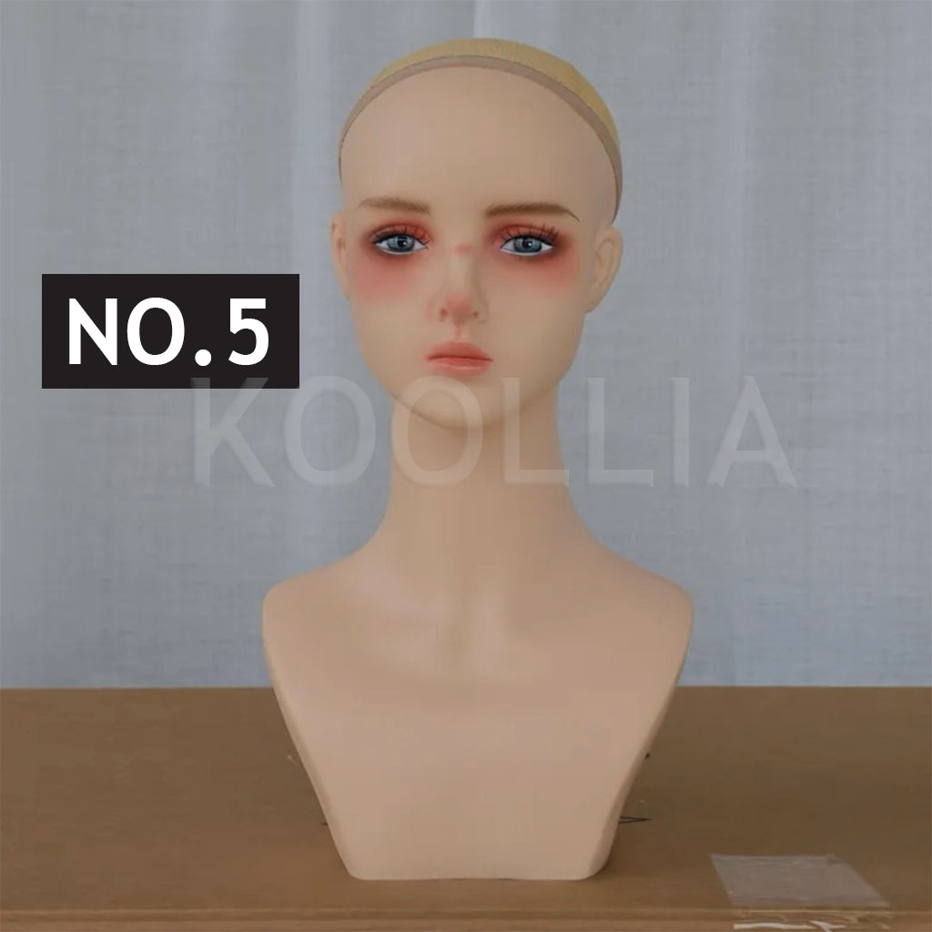 Realistic PVC Mannequin Head – Insertable Practice Head for DIY Makeup & Hairstyling Pin Work Wig Stylist Tools