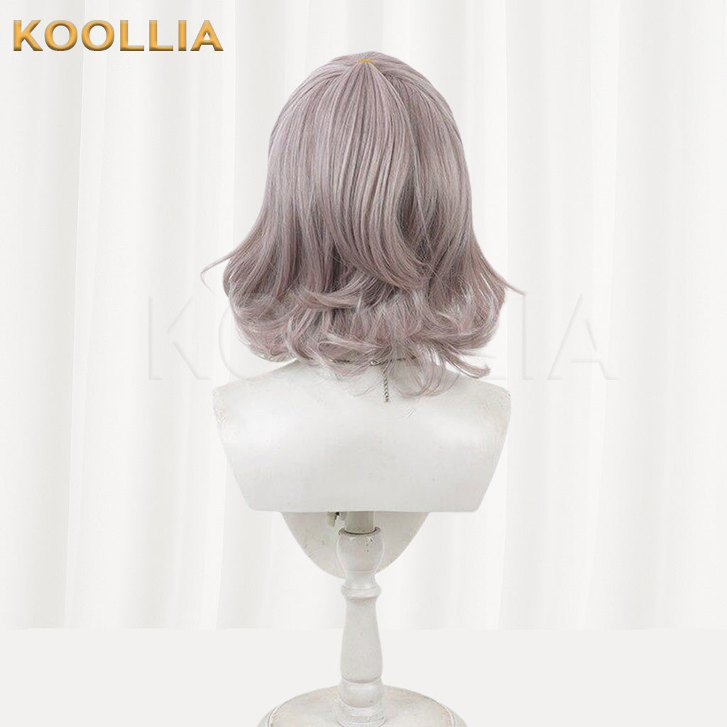 Touken Ranbu Murakumo Gou Light Grey Pink Curly Basic Wig