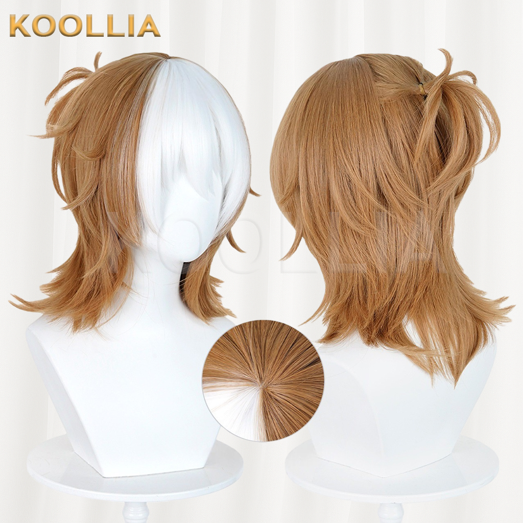 Identity V Prisoner White And Warm Brown Split Color Basic Wig