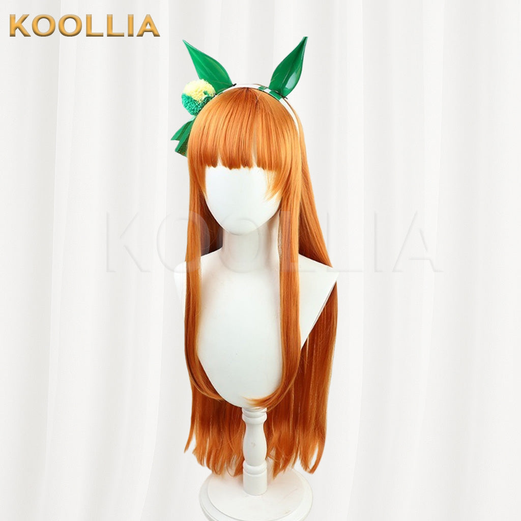 Uma Musume Pretty Derby Silence Suzuka 100cm Extra Long Warm Orange Basic Wig