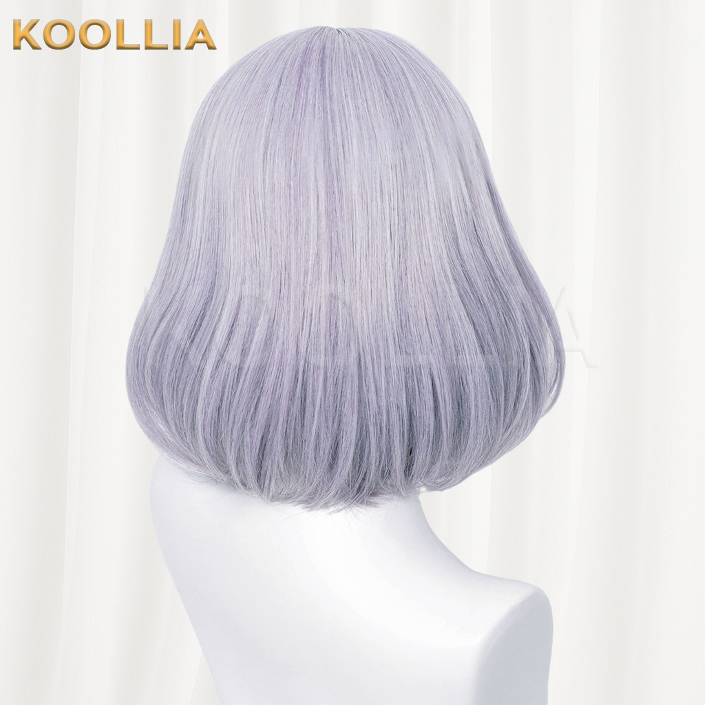 Genshin Impact Noelle Light Gray Purple Bob Basic Wig