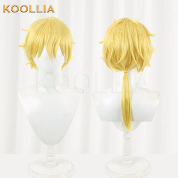 Multi-angle display of StarDetective Precure Jet golden short hair basic wig