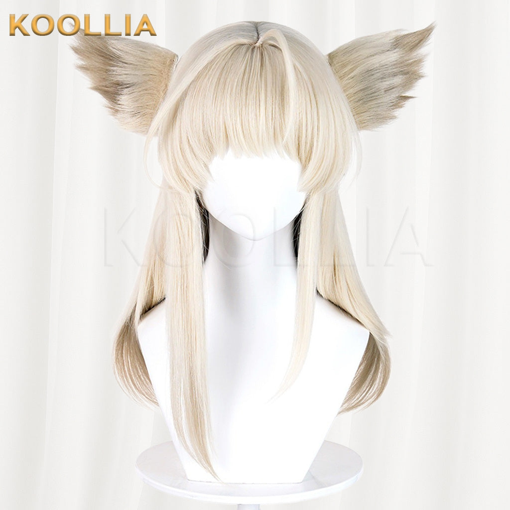 Arknights Endfield Perika Cream Blonde Full Fringe Straight Medium Basic Wig