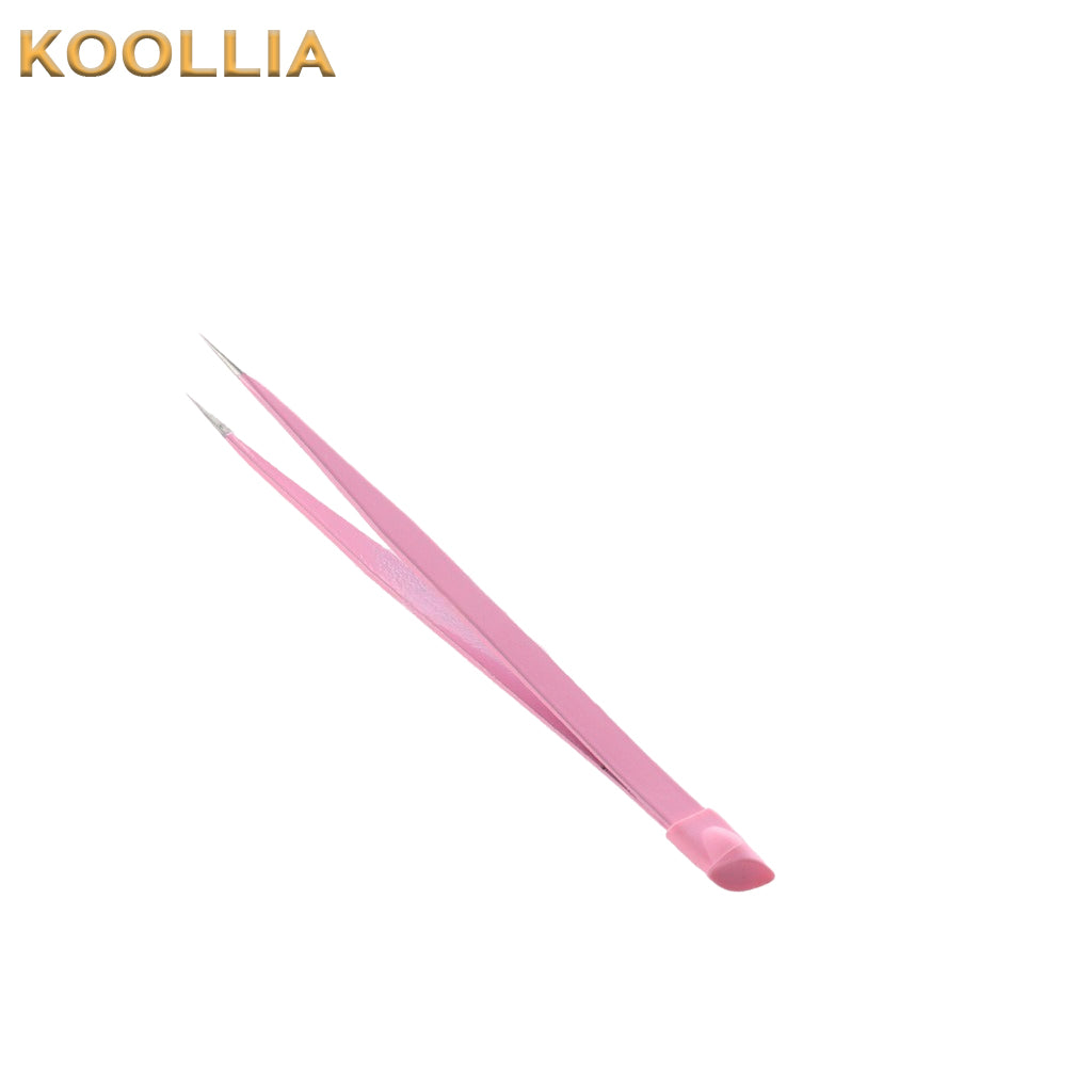 Dual-Ended Nail Art Tweezers with Silicone Tip – Stainless Steel Tool for Stickers, Rhinestones & DIY Crafts Wig Stylist Tools