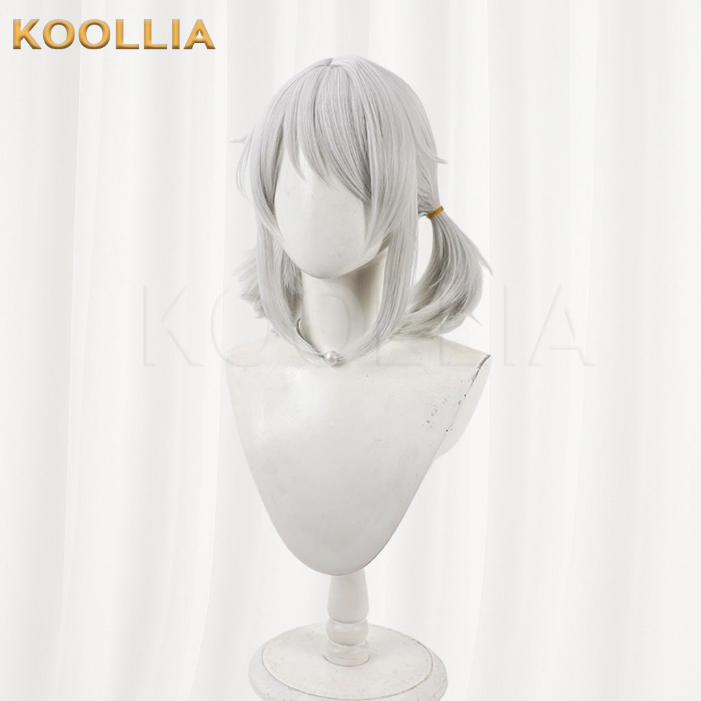 Uma Musume Hishi Miracle Light Silver Gray Low Pigtail Short Basic Wig