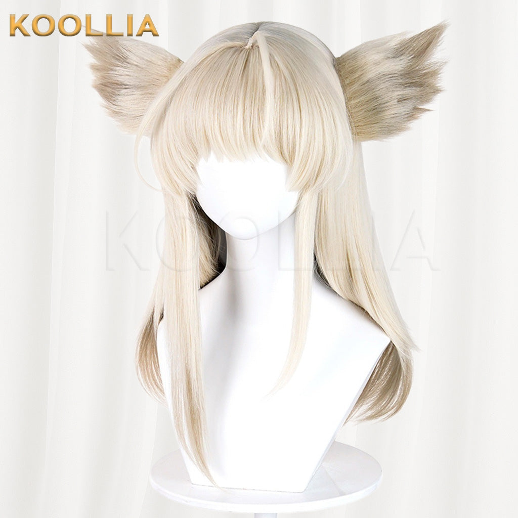 Arknights Endfield Perika Cream Blonde Full Fringe Straight Medium Basic Wig