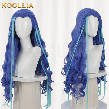 Ne Zhe Ao Run Blue Highlight Basic Wig Multi-angle Display by koollia