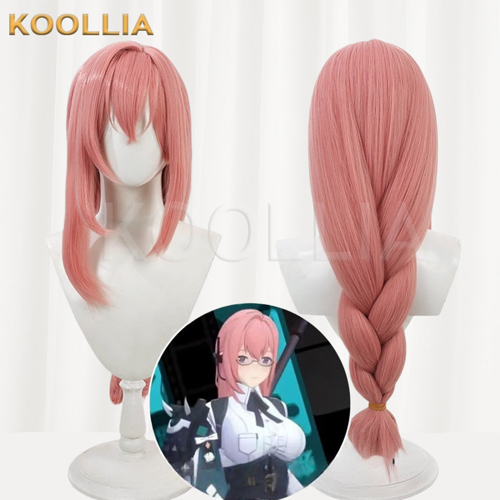 Zenless Zone Zero Tsukishiro Yanagi Light Pink Fluffy Single Braid Basic Wig